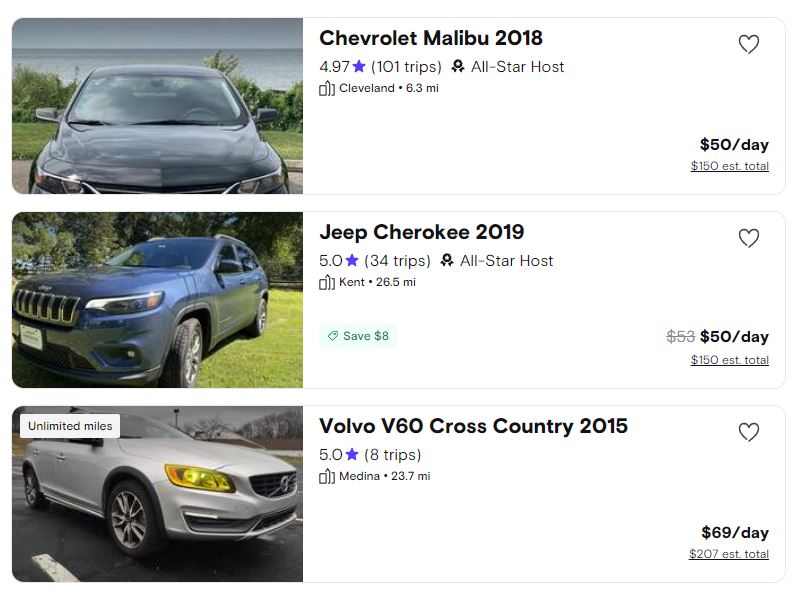 car rental side hustle on Turo